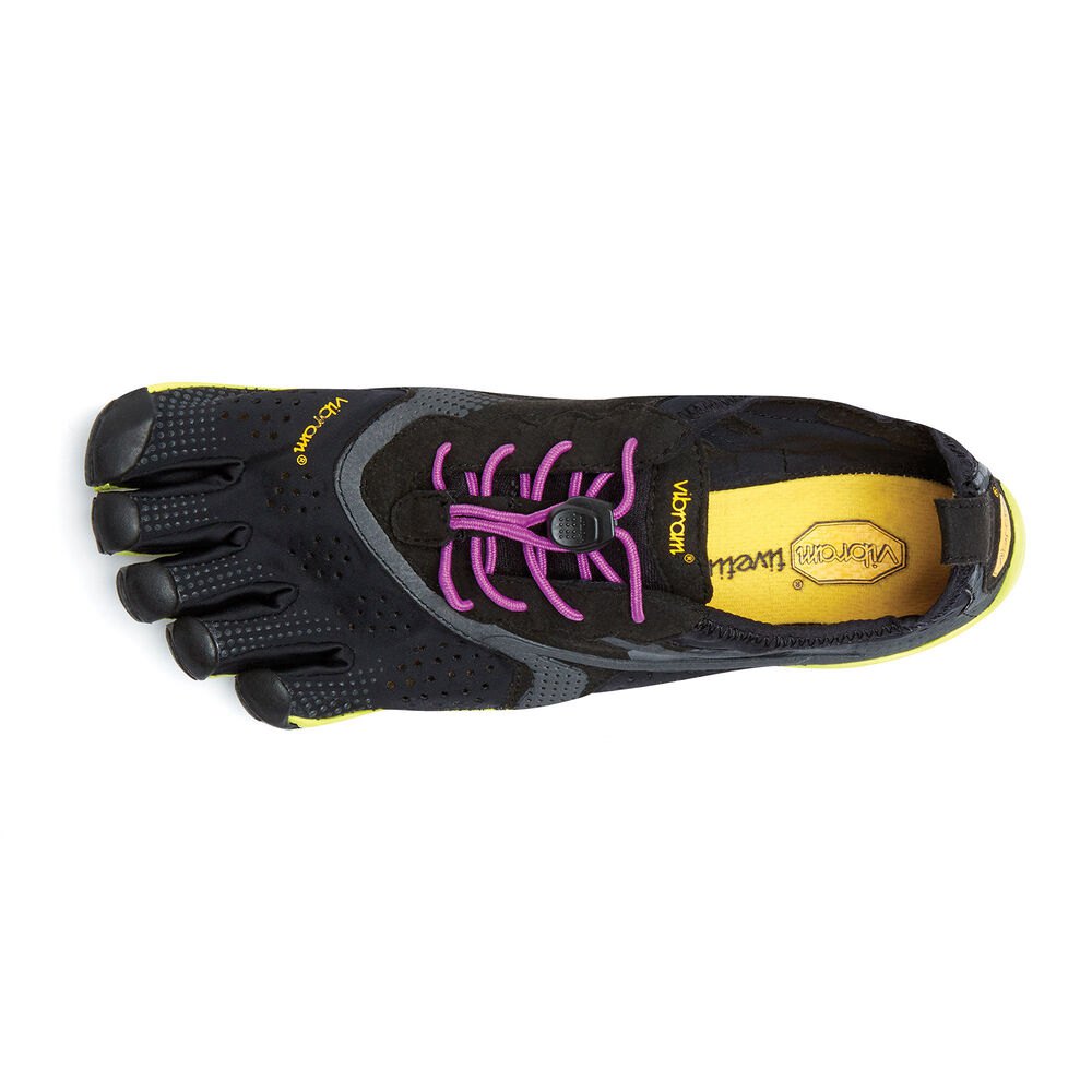 Vibram Five Fingers Womens Hiking Shoes - Black/Yellow/Purple - V-Run - 36902-SIHF